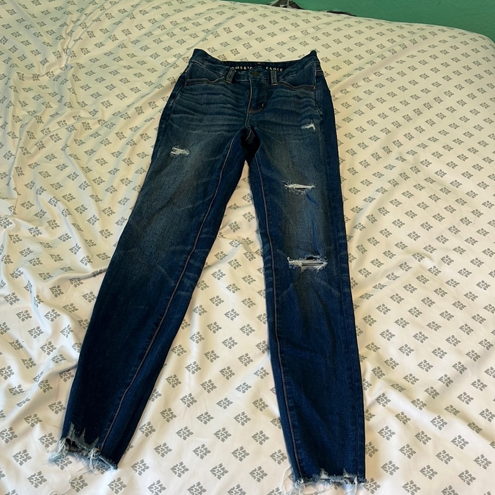 American eagle curvy high-rise jeggings in size women 00 regular